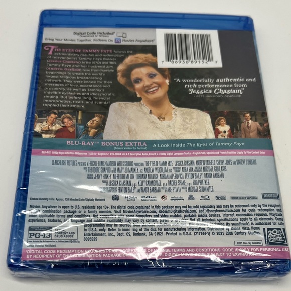NWT The Eyes of Tammy Faye Blue-ray plus Digital Code - Picture 4 of 4